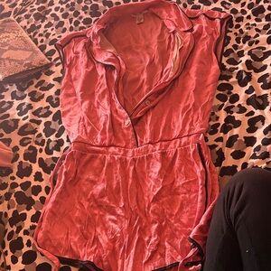 Victoria's Secret Pink Satin Pajama Romper